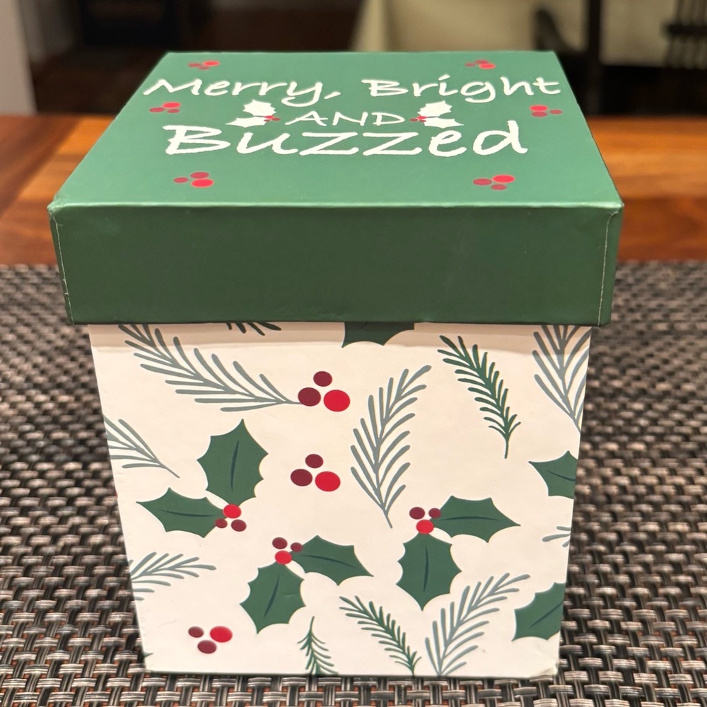 Merry, Bright and Buzzed Holiday Stemless Wine Glass